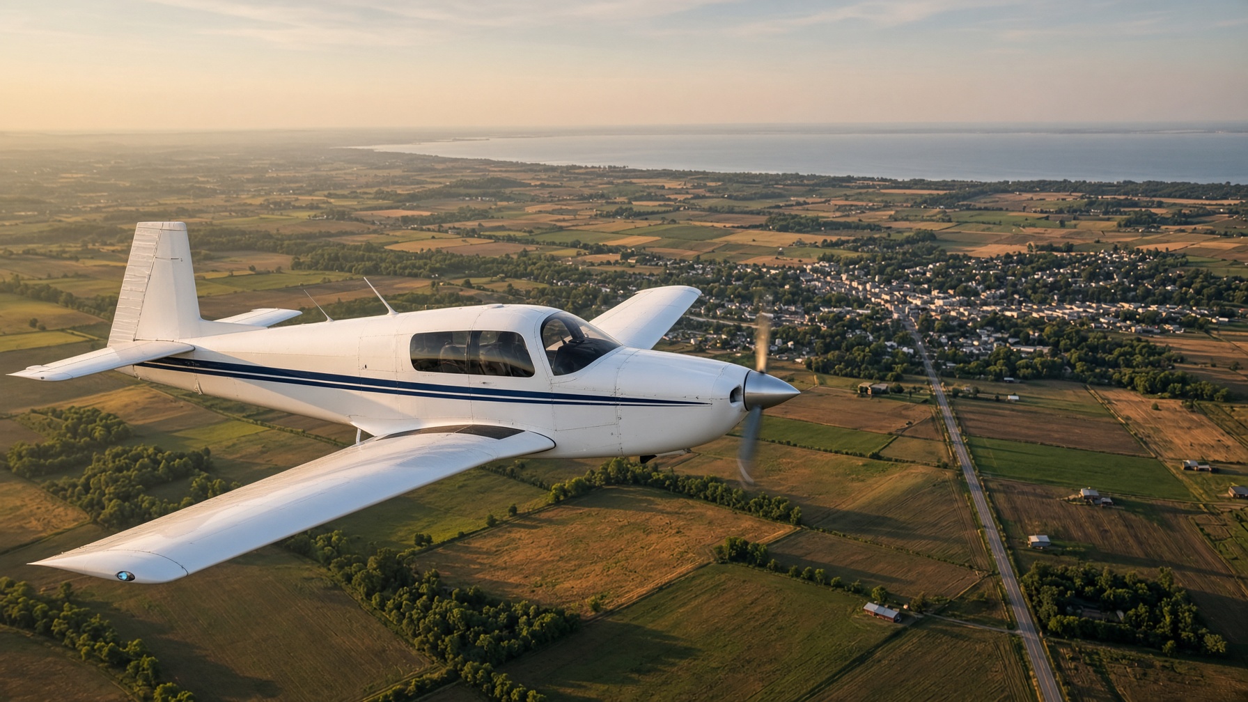 Mooney M20 in flight